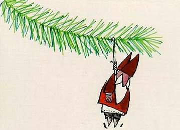 Sinterklaasfun: Sinterklaas hangt in de kerstboom